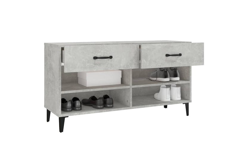vidaXL 812829 Shoe Cabinet Concrete Grey 102x35x55cm Engineered Wood vidaXL 812829 Shoe Cabinet Concrete Grey 102x35x55cm Engineered Wood