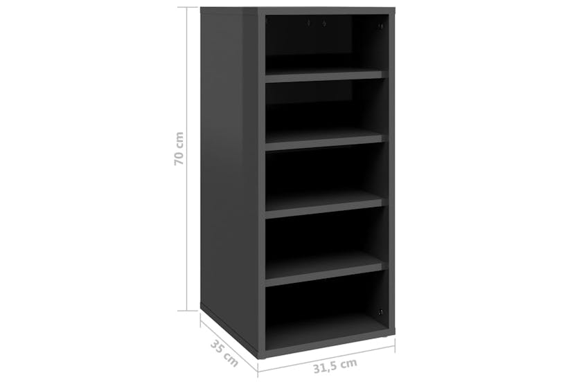 vidaXL 808998 Shoe Cabinets 2 Pcs High Gloss Grey 31.5x35x70cm Engineered Wood vidaXL 808998 Shoe Cabinets 2 Pcs High Gloss Grey 31.5x35x70cm Engineered Wood