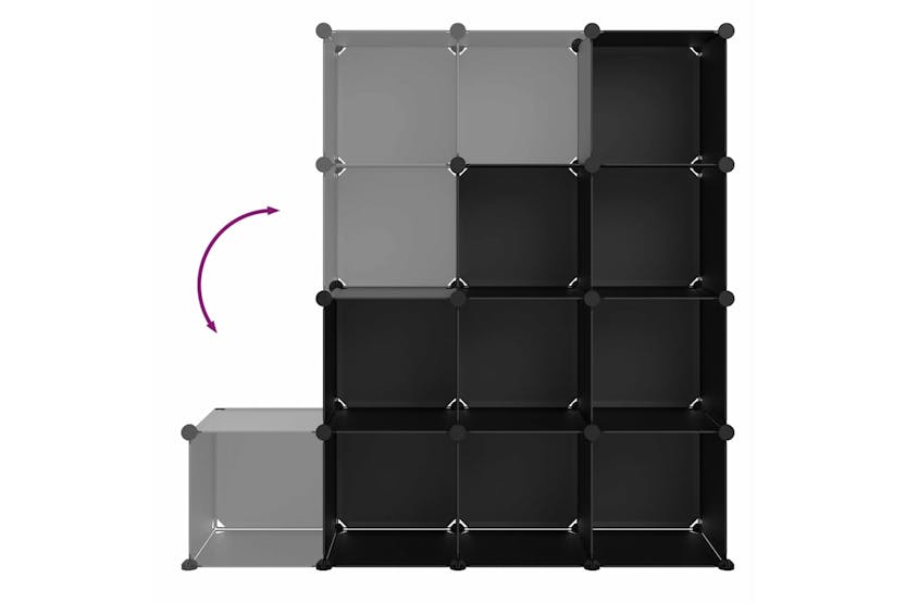 vidaXL 340546 Storage Cube Organiser With 12 Cubes Black Pp vidaXL 340546 Storage Cube Organiser With 12 Cubes Black Pp