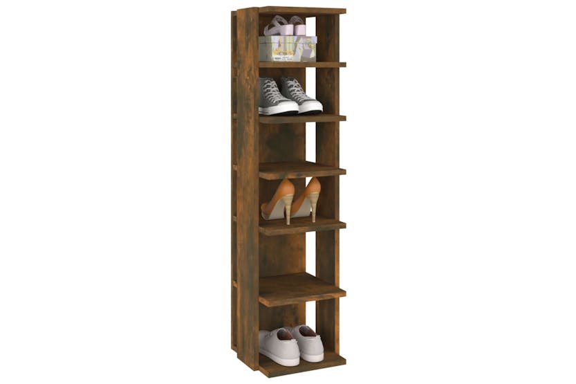 vidaXL 815972 Shoe Rack Smoked Oak 27.5x27x102cm Engineered Wood vidaXL 815972 Shoe Rack Smoked Oak 27.5x27x102cm Engineered Wood