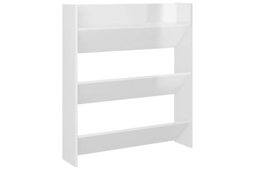 vidaXL 806790 Wall Shoe Cabinets 2 Pcs High Gloss White 80x18x90cm Engineered Wood vidaXL 806790 Wall Shoe Cabinets 2 Pcs High Gloss White 80x18x90cm Engineered Wood