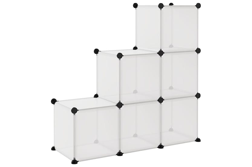 vidaXL 340552 Storage Cube Organiser With 6 Cubes Transparent Pp vidaXL 340552 Storage Cube Organiser With 6 Cubes Transparent Pp