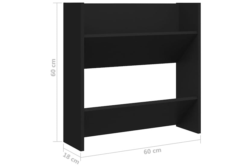 vidaXL 806718 Wall Shoe Cabinets 2 Pcs Black 60x18x60cm Engineered Wood vidaXL 806718 Wall Shoe Cabinets 2 Pcs Black 60x18x60cm Engineered Wood