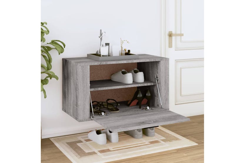 vidaXL 821018 Wall-mounted Shoe Cabinet Grey Sonoma 70x35x38cm Solid Wood Pine vidaXL 821018 Wall-mounted Shoe Cabinet Grey Sonoma 70x35x38cm Solid Wood Pine