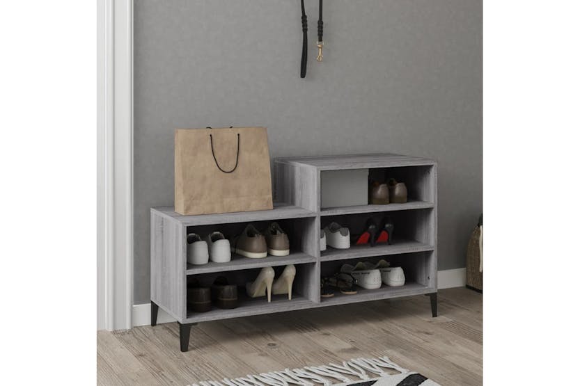 vidaXL 819738 Shoe Cabinet Grey Sonoma 102x36x60cm Engineered Wood vidaXL 819738 Shoe Cabinet Grey Sonoma 102x36x60cm Engineered Wood