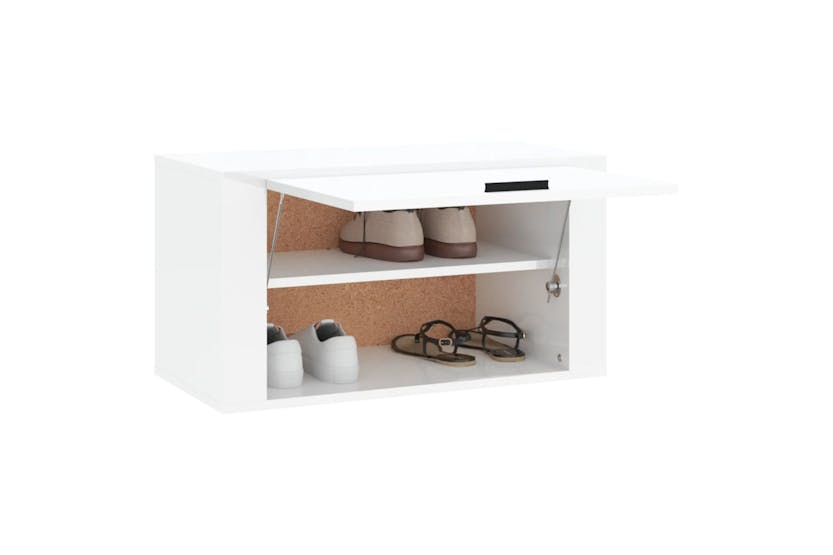 vidaXL 821014 Wall-mounted Shoe Cabinet High Gloss White 70x35x38cm Engineered Wood vidaXL 821014 Wall-mounted Shoe Cabinet High Gloss White 70x35x38cm Engineered Wood