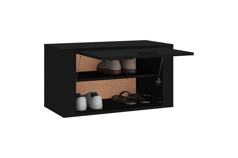 vidaXL 821013 Wall-mounted Shoe Cabinet Black 70x35x38cm Engineered Wood vidaXL 821013 Wall-mounted Shoe Cabinet Black 70x35x38cm Engineered Wood