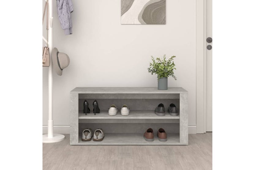 vidaXL 816908 Shoe Rack Concrete Grey 100x35x45cm Engineered Wood vidaXL 816908 Shoe Rack Concrete Grey 100x35x45cm Engineered Wood