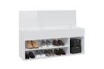 vidaXL 808762 Shoe Bench High Gloss White 105x30x45cm Engineered Wood vidaXL 808762 Shoe Bench High Gloss White 105x30x45cm Engineered Wood