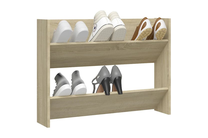 vidaXL 806747 Wall Shoe Cabinet Sonoma Oak 80x18x60cm Engineered Wood vidaXL 806747 Wall Shoe Cabinet Sonoma Oak 80x18x60cm Engineered Wood