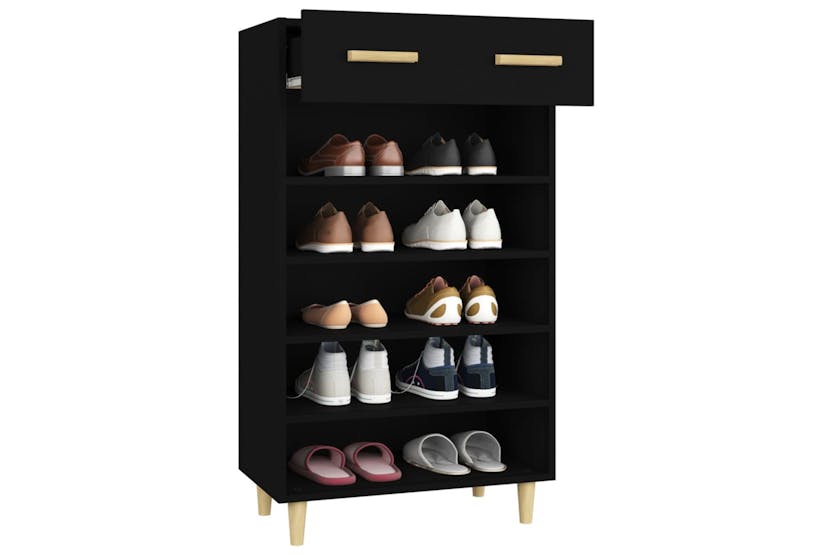 vidaXL 812781 Shoe Cabinet Black 60x35x105cm Engineered Wood vidaXL 812781 Shoe Cabinet Black 60x35x105cm Engineered Wood