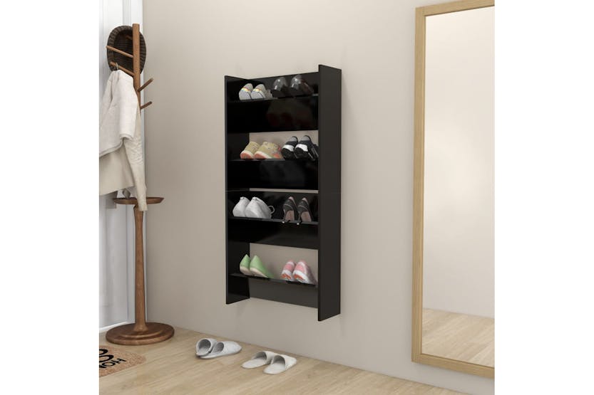 vidaXL 806718 Wall Shoe Cabinets 2 Pcs Black 60x18x60cm Engineered Wood vidaXL 806718 Wall Shoe Cabinets 2 Pcs Black 60x18x60cm Engineered Wood
