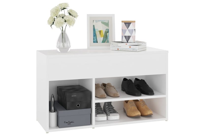 vidaXL 808747 Shoe Bench White 80x30x45cm Engineered Wood vidaXL 808747 Shoe Bench White 80x30x45cm Engineered Wood