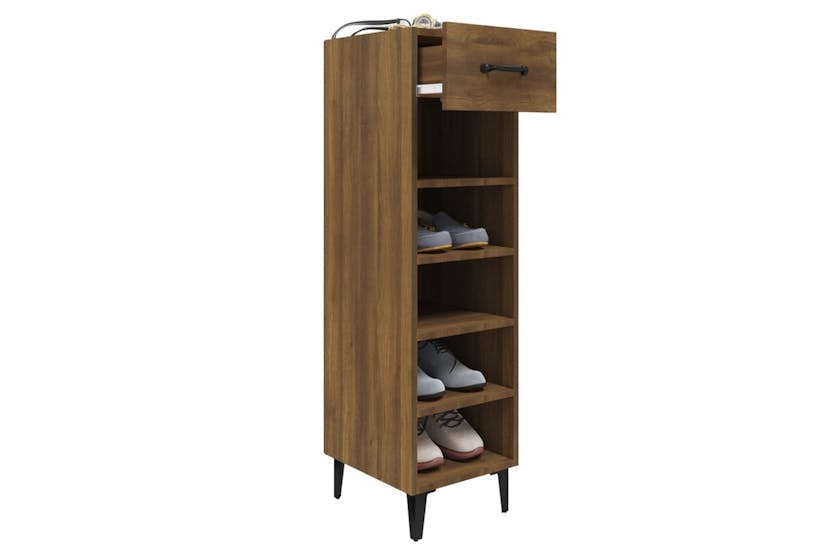 vidaXL 817566 Shoe Cabinet Brown Oak 30x35x105cm Engineered Wood vidaXL 817566 Shoe Cabinet Brown Oak 30x35x105cm Engineered Wood