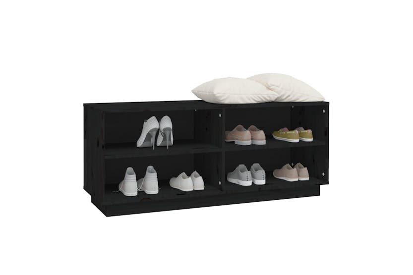 vidaXL 813544 Shoe Cabinet Black 110x34x45cm Solid Wood Pine vidaXL 813544 Shoe Cabinet Black 110x34x45cm Solid Wood Pine