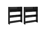 vidaXL 806792 Wall Shoe Cabinets 2 Pcs High Gloss Black 80x18x90cm Engineered Wood vidaXL 806792 Wall Shoe Cabinets 2 Pcs High Gloss Black 80x18x90cm Engineered Wood