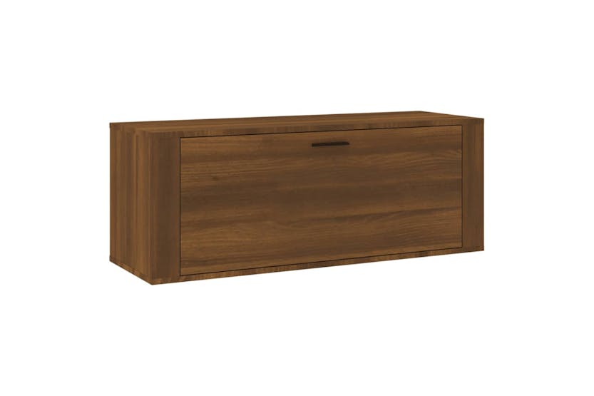 vidaXL 821027 Wall Shoe Cabinet Brown Oak 100x35x38cm Engineered Wood vidaXL 821027 Wall Shoe Cabinet Brown Oak 100x35x38cm Engineered Wood
