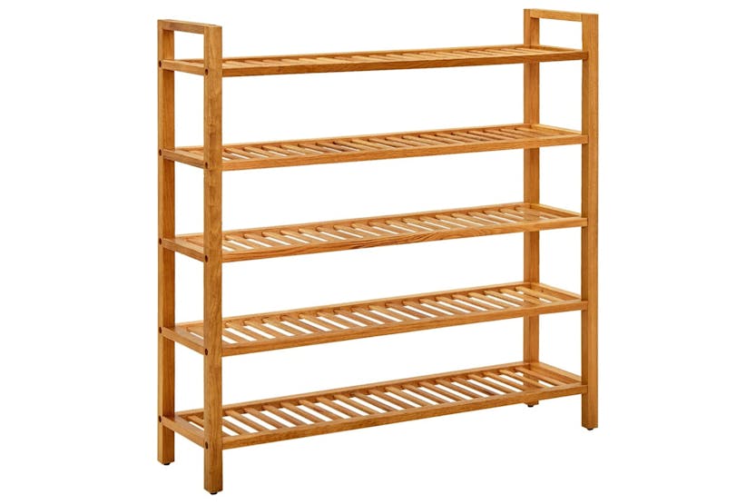 vidaXL 331751 Shoe Rack With 5 Shelves 100x27x100cm Solid Oak Wood vidaXL 331751 Shoe Rack With 5 Shelves 100x27x100cm Solid Oak Wood
