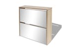 vidaXL 243045 Shoe Cabinet 2-layer Mirror Oak 63x17x67cm vidaXL 243045 Shoe Cabinet 2-layer Mirror Oak 63x17x67cm