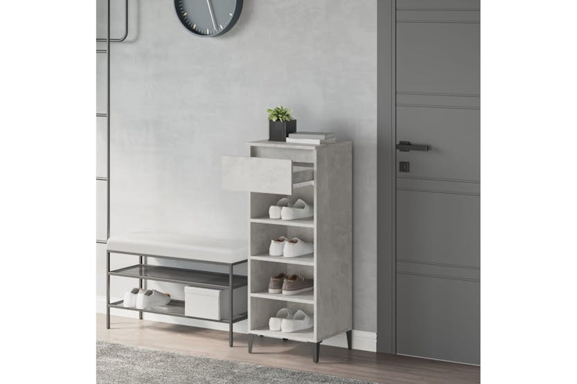 vidaXL 819784 Shoe Rack Concrete Grey 40x36x105cm Engineered Wood vidaXL 819784 Shoe Rack Concrete Grey 40x36x105cm Engineered Wood