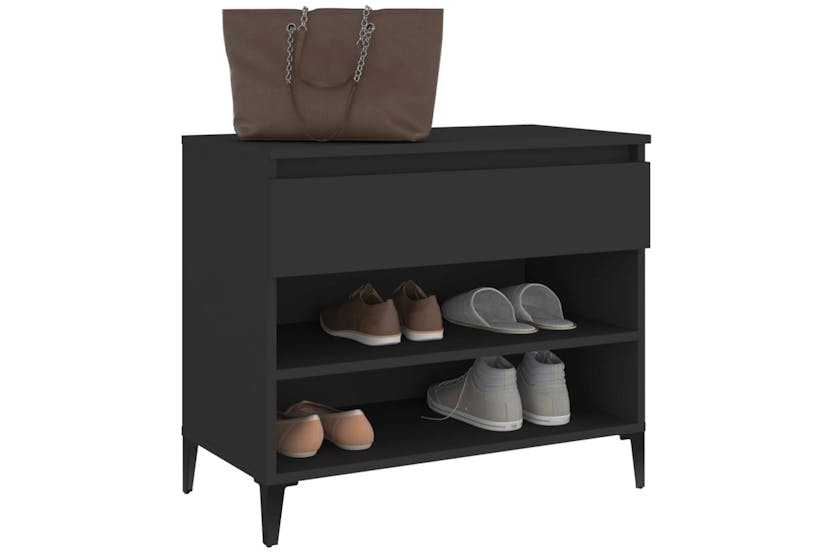 vidaXL 819765 Shoe Cabinet Black 70x36x60cm Engineered Wood vidaXL 819765 Shoe Cabinet Black 70x36x60cm Engineered Wood