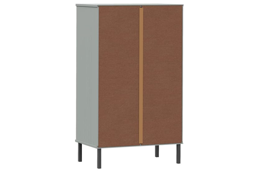 vidaXL 350983 Shoe Rack With Metal Legs Grey Solid Wood Pine Oslo vidaXL 350983 Shoe Rack With Metal Legs Grey Solid Wood Pine Oslo