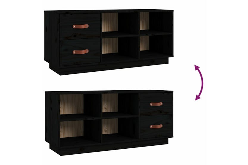 vidaXL 820181 Shoe Bench Black 100x34x45cm Solid Wood Pine vidaXL 820181 Shoe Bench Black 100x34x45cm Solid Wood Pine