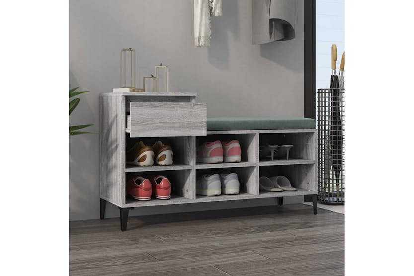 vidaXL 821218 Shoe Cabinet Grey Sonoma 102x36x60cm Engineered Wood vidaXL 821218 Shoe Cabinet Grey Sonoma 102x36x60cm Engineered Wood