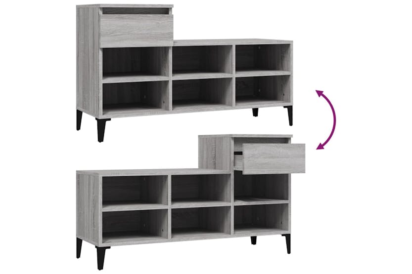 vidaXL 821218 Shoe Cabinet Grey Sonoma 102x36x60cm Engineered Wood vidaXL 821218 Shoe Cabinet Grey Sonoma 102x36x60cm Engineered Wood
