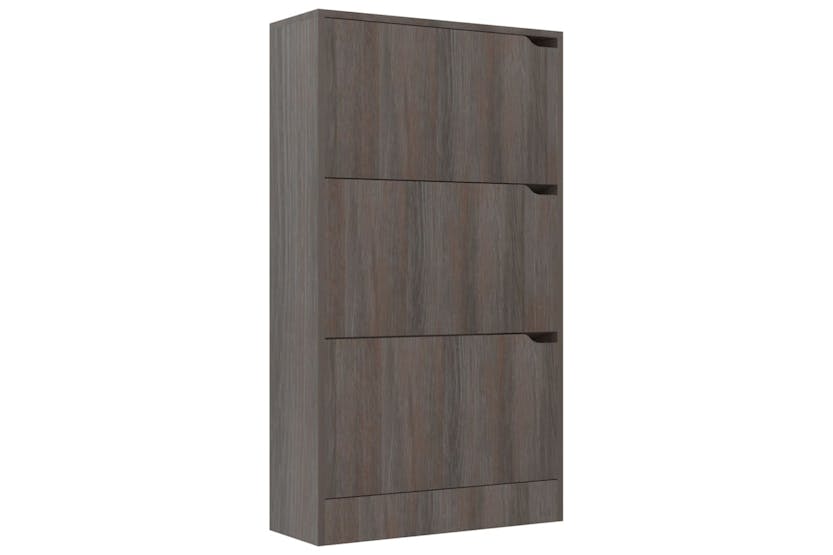 vidaXL 338128 Shoe Cabinet With 3 Doors Grey Sonoma Oak 59x24x105cm Engineered Wood vidaXL 338128 Shoe Cabinet With 3 Doors Grey Sonoma Oak 59x24x105cm Engineered Wood