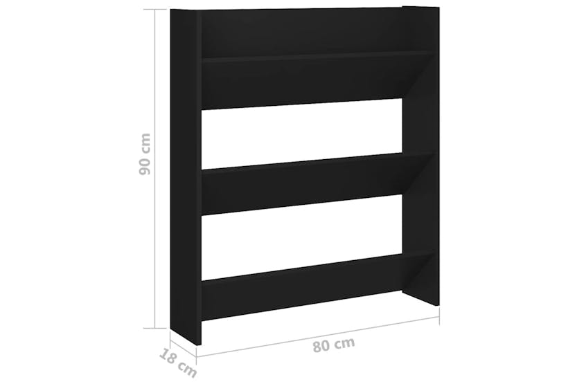vidaXL 806780 Wall Shoe Cabinets 2 Pcs Black 80x18x90cm Engineered Wood vidaXL 806780 Wall Shoe Cabinets 2 Pcs Black 80x18x90cm Engineered Wood