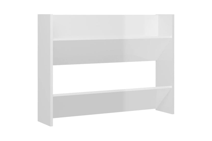 vidaXL 806753 Wall Shoe Cabinet High Gloss White 80x18x60cm Engineered Wood vidaXL 806753 Wall Shoe Cabinet High Gloss White 80x18x60cm Engineered Wood