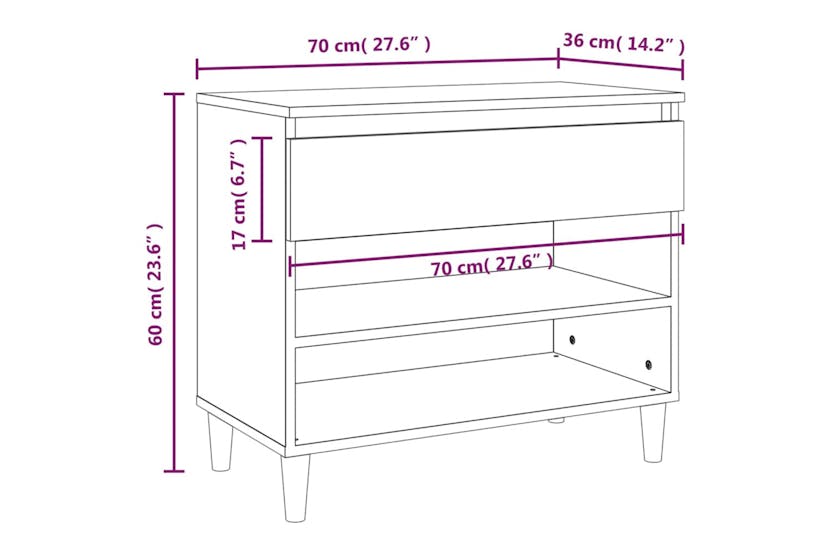 vidaXL 819762 Shoe Cabinet Grey Sonoma 70x36x60cm Engineered Wood vidaXL 819762 Shoe Cabinet Grey Sonoma 70x36x60cm Engineered Wood