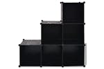 vidaXL 244923 Storage Cube Organiser With 6 Compartments Black vidaXL 244923 Storage Cube Organiser With 6 Compartments Black