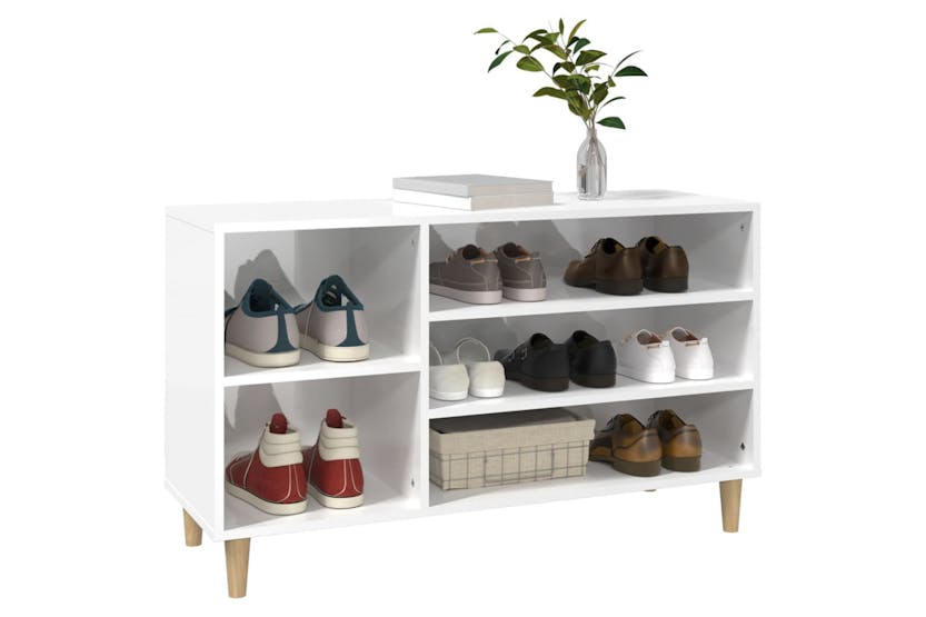 vidaXL 819742 Shoe Cabinet High Gloss White 102x36x60cm Engineered Wood vidaXL 819742 Shoe Cabinet High Gloss White 102x36x60cm Engineered Wood