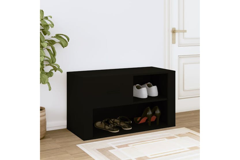 vidaXL 816753 Shoe Cabinet Black 80x35x45cm Engineered Wood vidaXL 816753 Shoe Cabinet Black 80x35x45cm Engineered Wood