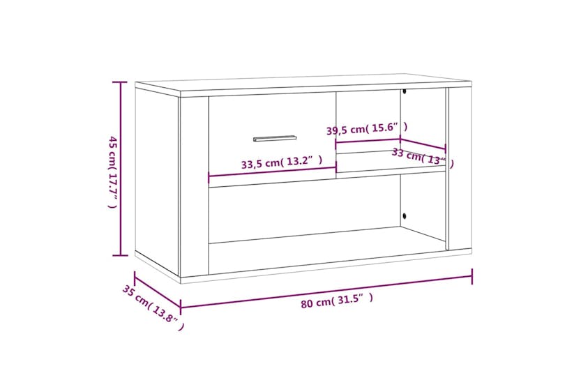 vidaXL 816757 Shoe Cabinet Smoked Oak 80x35x45cm Engineered Wood vidaXL 816757 Shoe Cabinet Smoked Oak 80x35x45cm Engineered Wood
