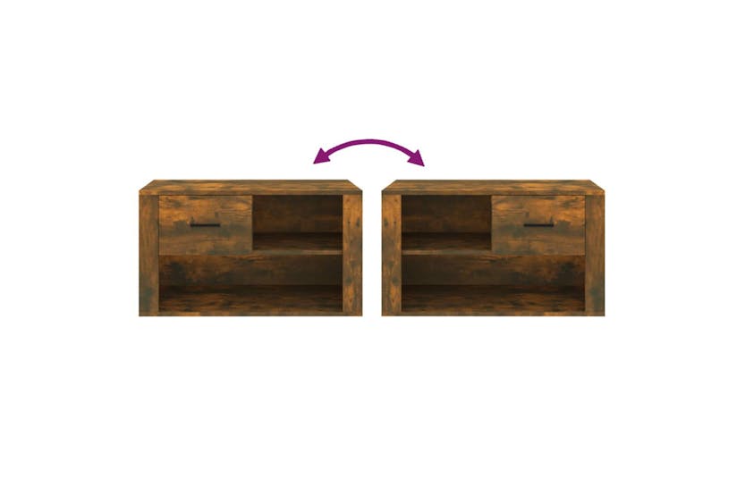 vidaXL 816757 Shoe Cabinet Smoked Oak 80x35x45cm Engineered Wood vidaXL 816757 Shoe Cabinet Smoked Oak 80x35x45cm Engineered Wood