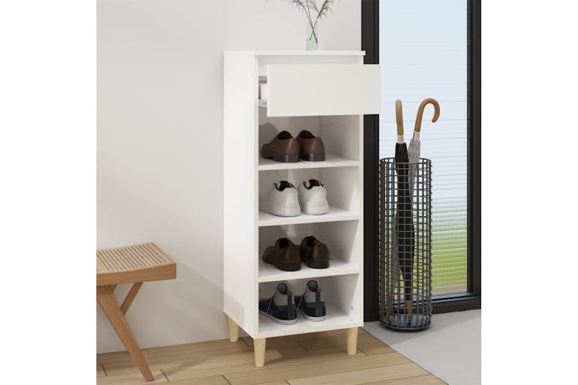 vidaXL 819774 Shoe Cabinet High Gloss White 40x36x105cm Engineered Wood vidaXL 819774 Shoe Cabinet High Gloss White 40x36x105cm Engineered Wood