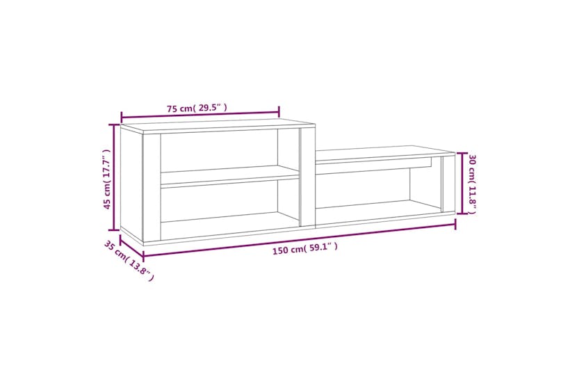 vidaXL 816918 Shoe Cabinet Grey Sonoma 150x35x45cm Engineered Wood vidaXL 816918 Shoe Cabinet Grey Sonoma 150x35x45cm Engineered Wood