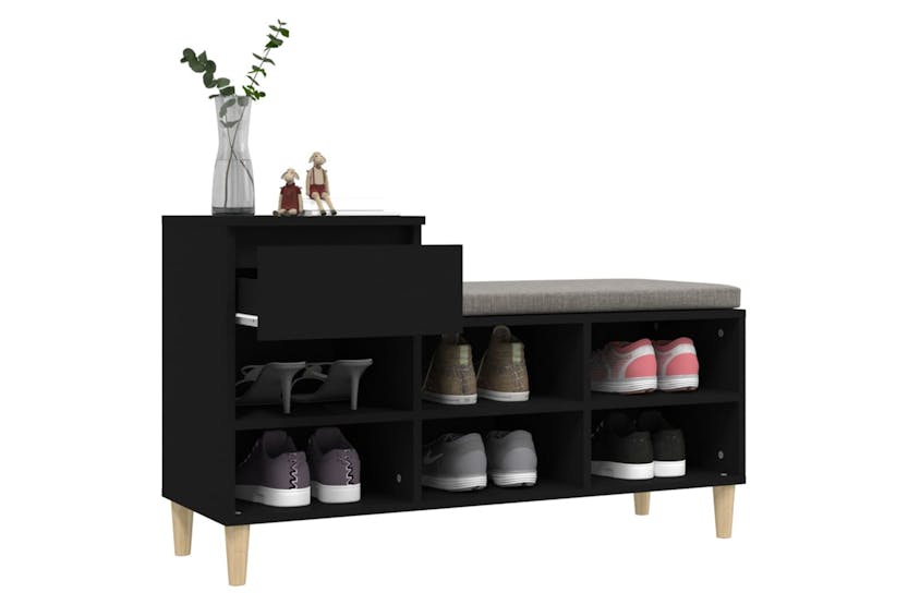 vidaXL 821205 Shoe Cabinet Black 102x36x60cm Engineered Wood vidaXL 821205 Shoe Cabinet Black 102x36x60cm Engineered Wood