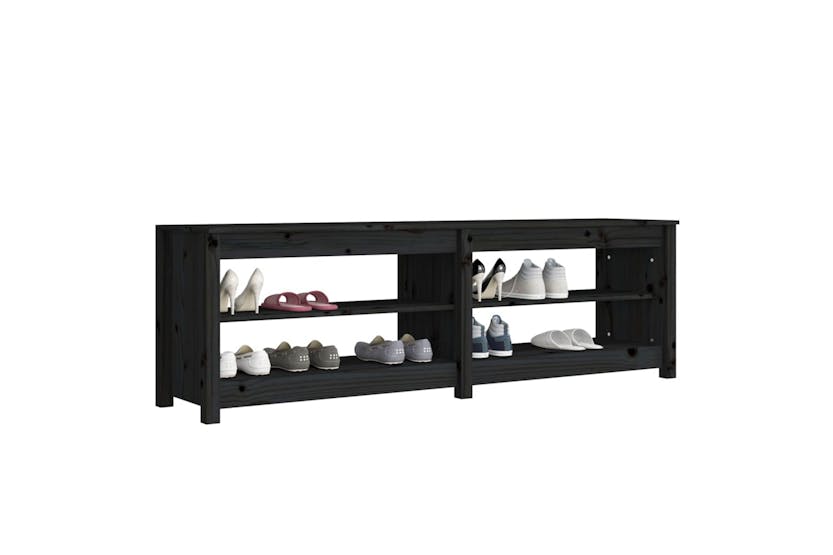 vidaXL 821728 Shoe Bench Black 160x36.5x50cm Solid Wood Pine vidaXL 821728 Shoe Bench Black 160x36.5x50cm Solid Wood Pine