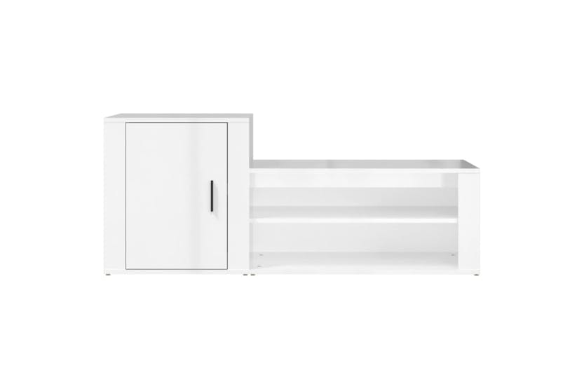 vidaXL 816746 Shoe Cabinet High Gloss White 130x35x54cm Engineered Wood vidaXL 816746 Shoe Cabinet High Gloss White 130x35x54cm Engineered Wood