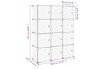 vidaXL 340556 Storage Cube Organiser With 12 Cubes And Doors Black Pp vidaXL 340556 Storage Cube Organiser With 12 Cubes And Doors Black Pp