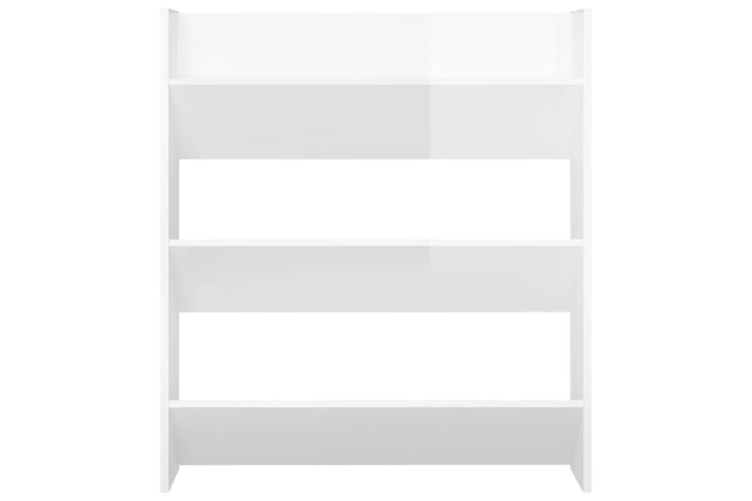 vidaXL 806789 Wall Shoe Cabinet High Gloss White 80x18x90cm Engineered Wood vidaXL 806789 Wall Shoe Cabinet High Gloss White 80x18x90cm Engineered Wood