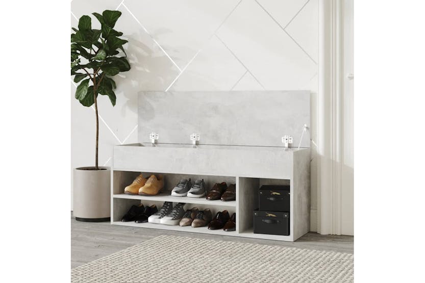 vidaXL 808760 Shoe Bench Concrete Grey 105x30x45cm Engineered Wood vidaXL 808760 Shoe Bench Concrete Grey 105x30x45cm Engineered Wood