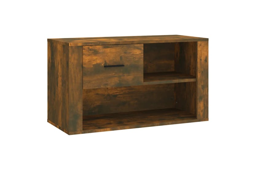 vidaXL 816757 Shoe Cabinet Smoked Oak 80x35x45cm Engineered Wood vidaXL 816757 Shoe Cabinet Smoked Oak 80x35x45cm Engineered Wood
