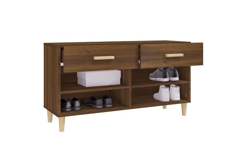 vidaXL 817569 Shoe Cabinet Brown Oak 102x35x55cm Engineered Wood vidaXL 817569 Shoe Cabinet Brown Oak 102x35x55cm Engineered Wood