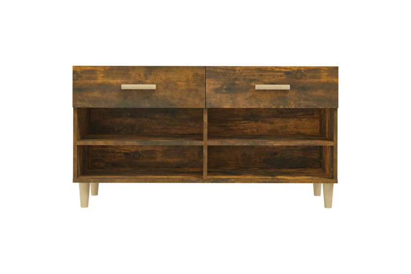 vidaXL 817567 Shoe Cabinet Smoked Oak 102x35x55cm Engineered Wood vidaXL 817567 Shoe Cabinet Smoked Oak 102x35x55cm Engineered Wood