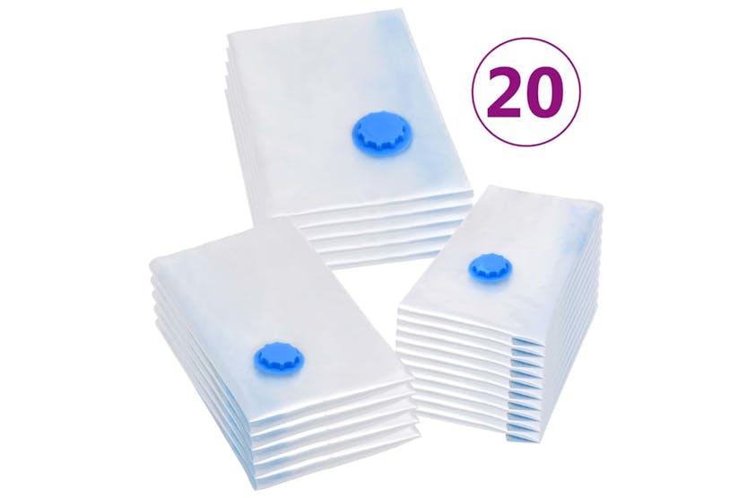 vidaXL 51327 Vacuum Travel Storage Bags Clothing Bags 3 Sizes 20 Pcs vidaXL 51327 Vacuum Travel Storage Bags Clothing Bags 3 Sizes 20 Pcs